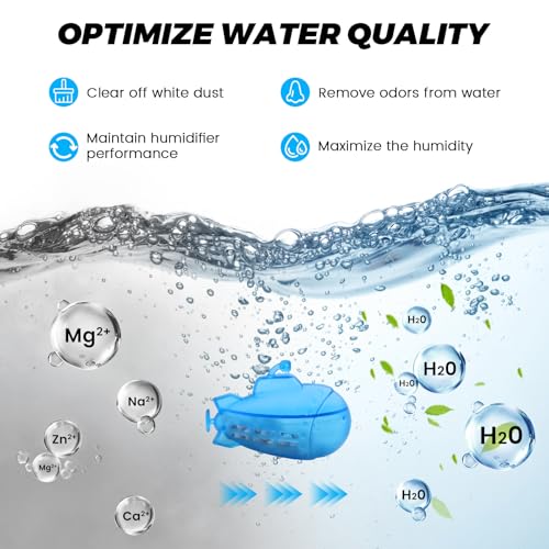 Puxyblue 9-Pack Humidifier Tank Cleaner Submarines with Silver Ion Filter