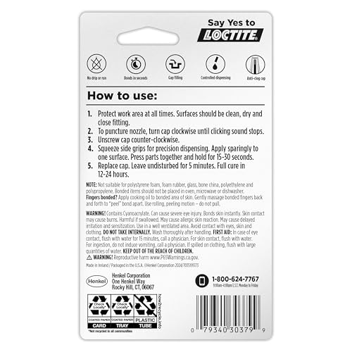 Loctite Super Glue Gel Control, No-Drip Adhesive - 3 Pack, 0.14 fl oz
