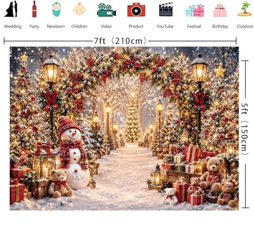 7x5FT Christmas Winter Wonderland Backdrop for Holiday Photos and Parties