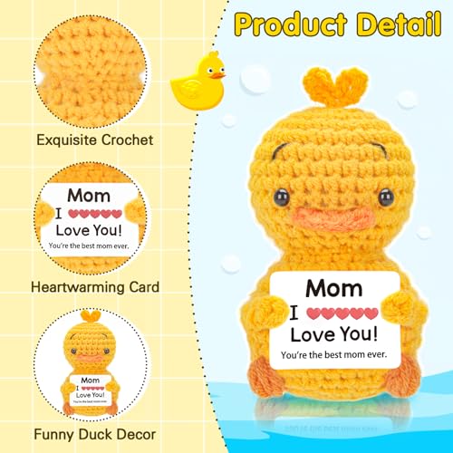 Inspirational Crochet Duck with Affirmations | Positive Gift for Women
