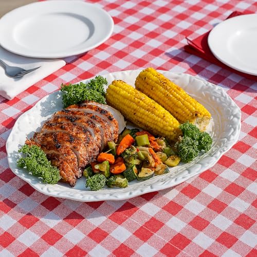 Oversized Turkey Serving Platter - Fine Porcelain Embossed Design, 17.5 Inch