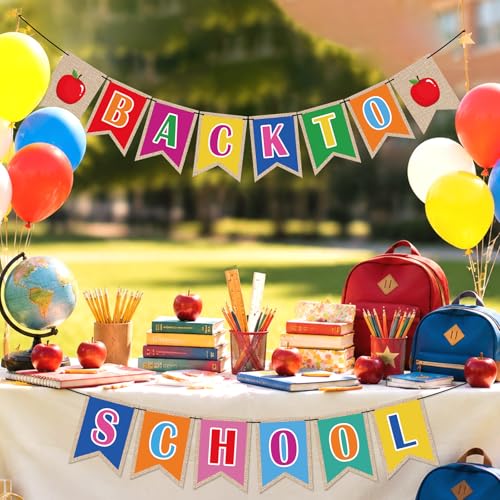Back to School Banner & Apple Garland for Classroom Decor