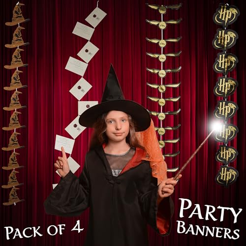 Harry Potter Garland Set - 4 Themed Banners for Party Decor
