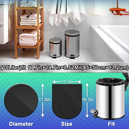 AOSULI 3 Gallon Small Black Trash Bags - 100 Count Leak-Resistant Liners
