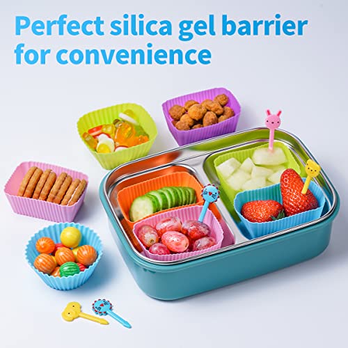 Doiaz Silicone Bento Box Set with Dividers & Food Picks - 52 Pack