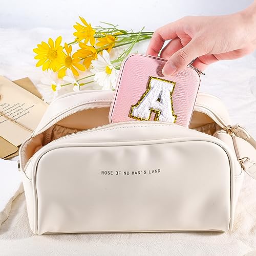 Pink Travel Jewelry Organizer Box with Mirror for Women & Girls - Personalized Initial Jewelry Case