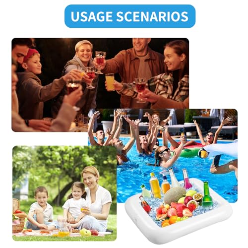 Inflatable Ice Serving Buffet Bar - 23.6-Inch Portable Cooler Tray (Size S)