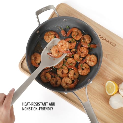 Calphalon Edge Heat-Resistant Silicone Slotted Skimmer Spoon - Taupe