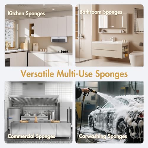 Eco-Friendly Cellulose Kitchen Sponges (Pack of 3) - 6x3.6x0.9 Inch