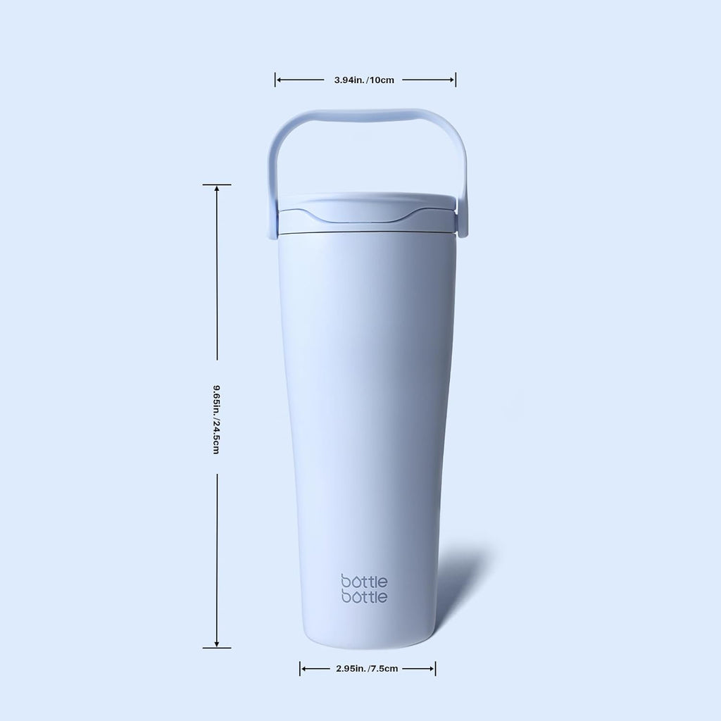 BOTTLE BOTTLE Insulated 30oz Tumbler - Leak-Proof Stainless Steel with Handle & Straw Lid | BPA-Free for Hot & Cold Drinks (Blue)