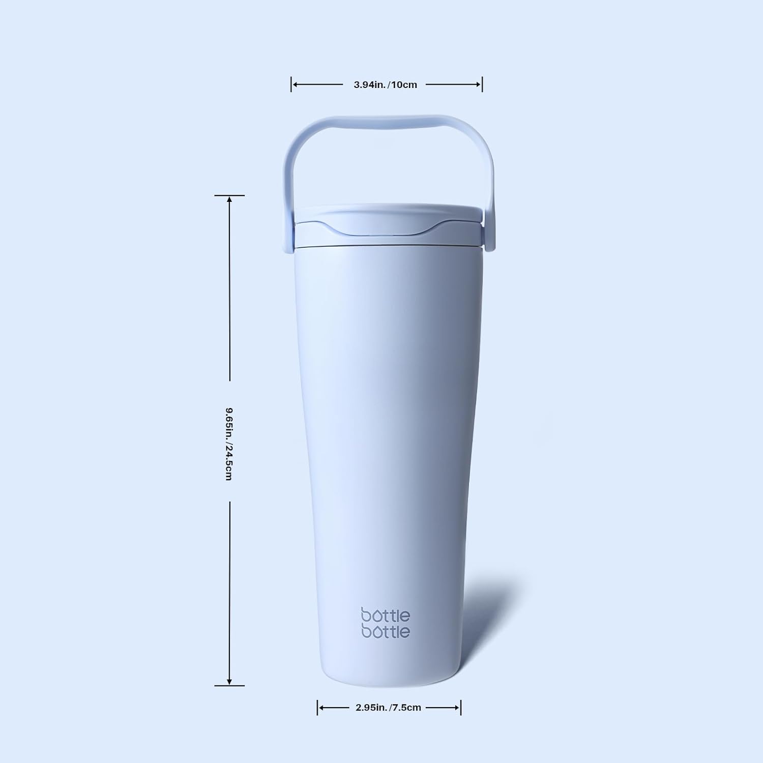 BOTTLE BOTTLE Insulated 30oz Tumbler - Leak-Proof Stainless Steel with Handle & Straw Lid | BPA-Free for Hot & Cold Drinks (Blue)