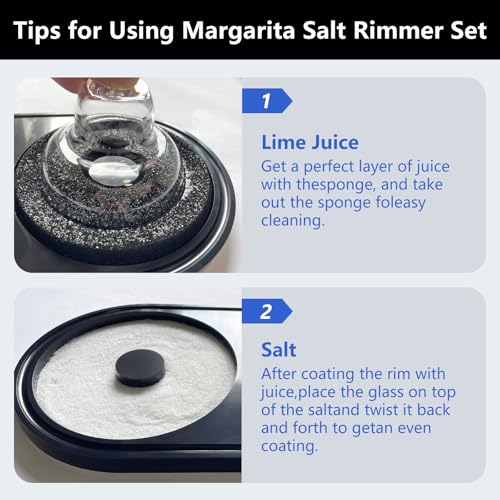 Black Margarita Salt Rimmer Set with Sponge for Cocktails