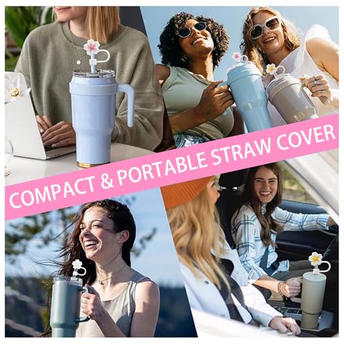 Silicone Straw Covers for Stanley Cup - 3pcs Dust-Proof Lids