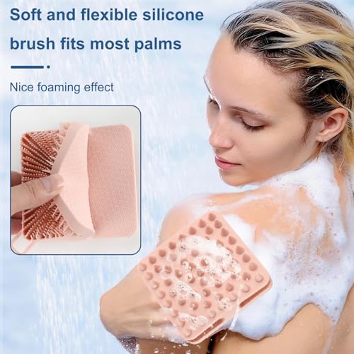 Silicone Body Scrubber 2-Pack Exfoliating Shower Loofah & Scalp Massager