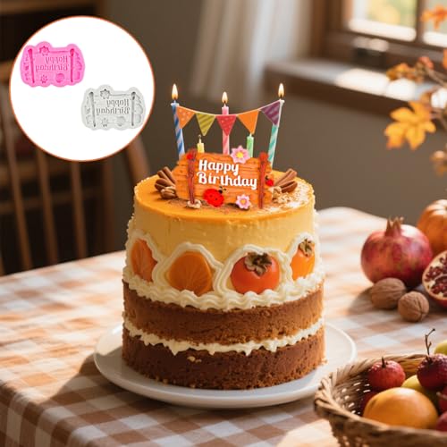 Happy Birthday Silicone Molds Set - 4 Pcs Letter Chocolate & Fondant Molds