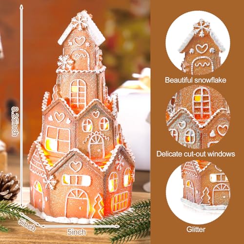 Lighted Gingerbread House Christmas Decoration with LED Lights