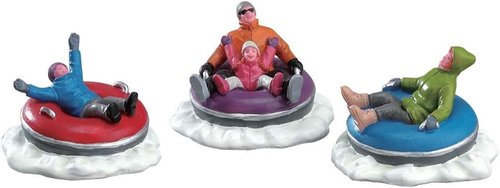 Lemax Village Collection - Tubing Family Figurines Set of 3 | Charming Holiday Decor