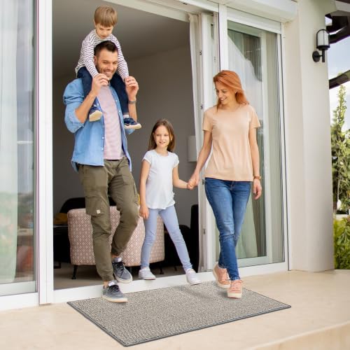 GRANNY SAYS Grey Indoor Doormat 32" x 20" Non-Slip Washable