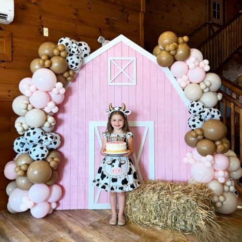 Froova 12-Inch Cowgirl Balloons Set - Cow Print & Pink Western Party Decor