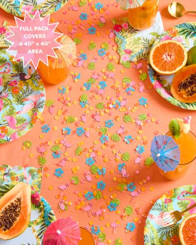 Flamingo & Palm Tree Confetti - 200 pcs Tropical Party Decor
