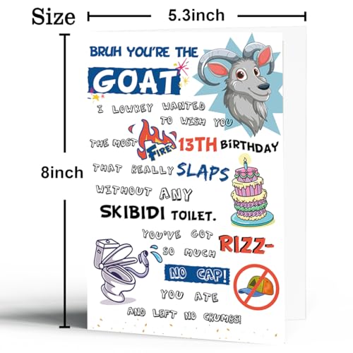 Trendy 13th Birthday Card for Teens | Gen Z Meme Design