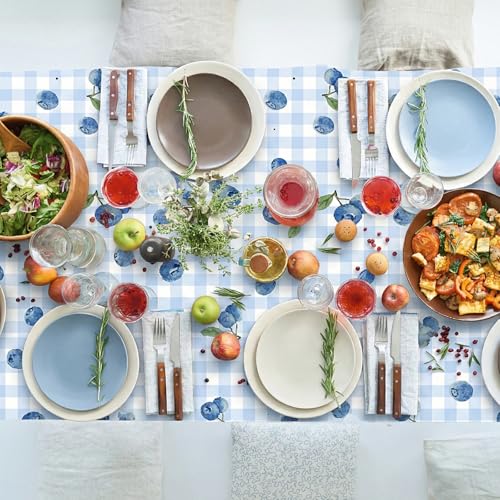 Blueberry Disposable Tablecloths - 3 Pack, 54"x108" Summer Design