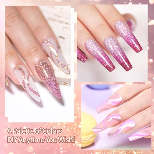 AOBOO Ombre Gel Nail Polish Set - 4-Color Gradient Palette with 20 Sponges