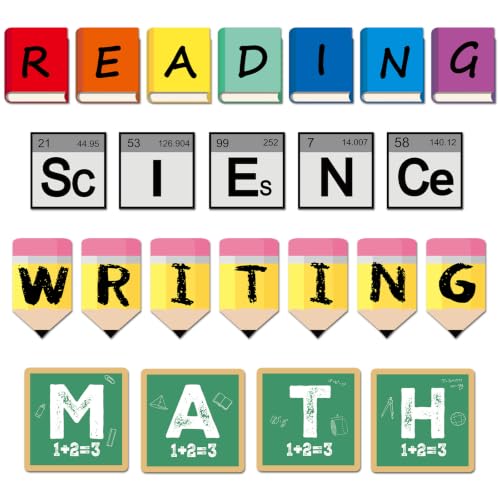 23-Piece Classroom Bulletin Board Decor Set for Reading, Math & Science