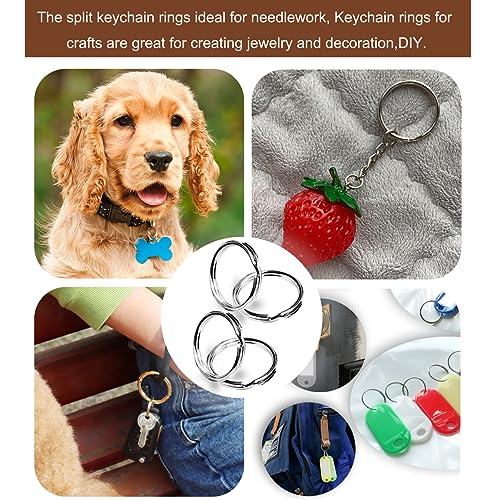 1-Inch Silver Key Rings - 50 Pack Durable Metal Keychains