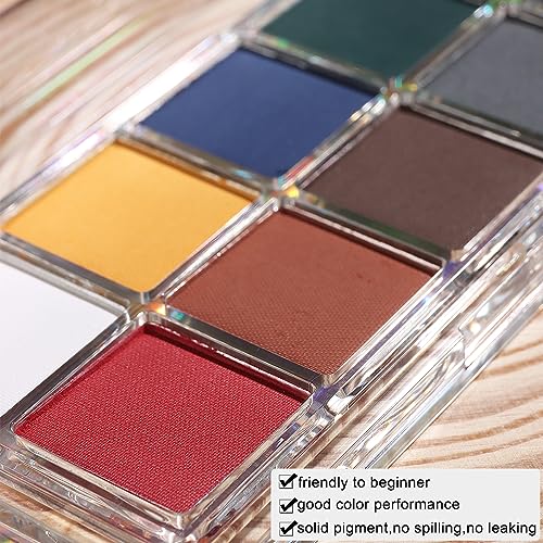 Neon Solid Nail Powder 10 Colors Fluorescent Pigment Set with Sticks