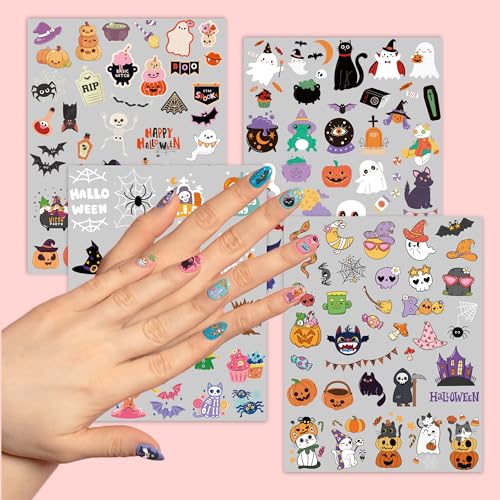Halloween Nail Art Stickers - 165 PCS Pumpkin & Ghost Designs