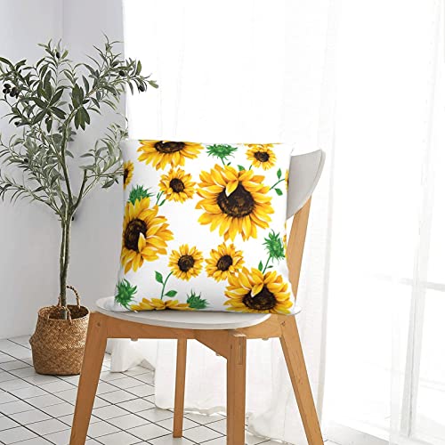 12x12 Inch Yellow Sunflower Throw Pillow Cover - Wizfuyq Home Decor