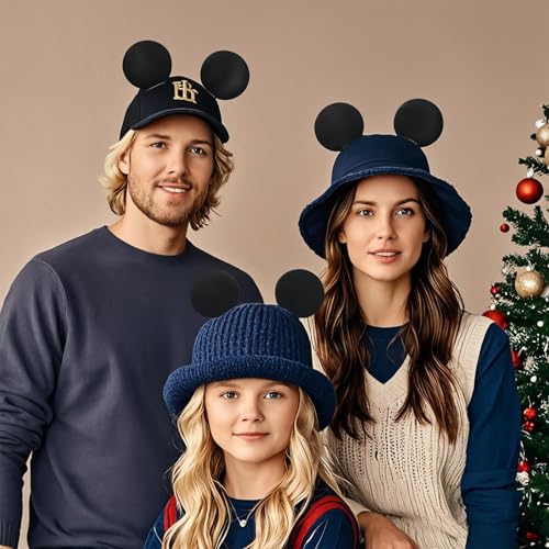 ZIYIZE Black Magnetic Mouse Ears for Hats - Clip-On Accessory