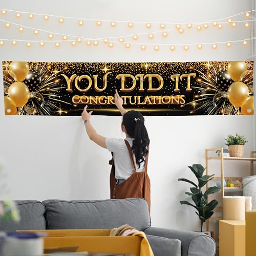 You Did It Graduation Banner - Large 6ft Congratulations Party Decoration