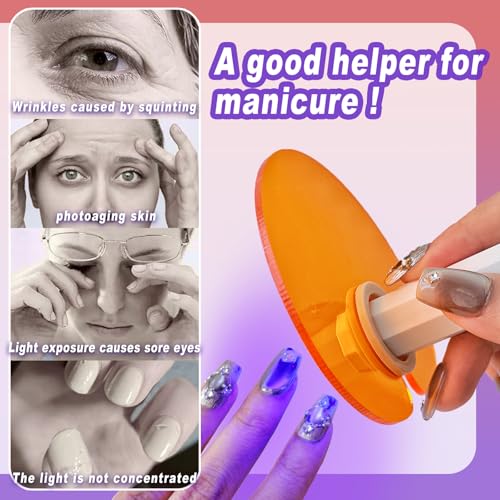 VHIPKUA Nail Lamp UV Shield Cover for Gel Nails with Universal Silicone Grip
