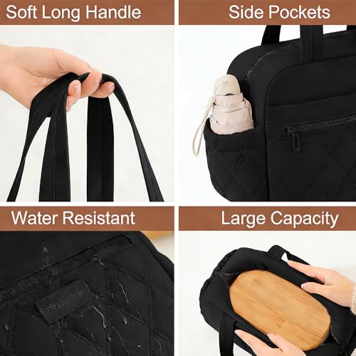 COOLOME Insulated Lunch Bag for Men & Women - Lightweight Quilted Design with Multiple Pockets