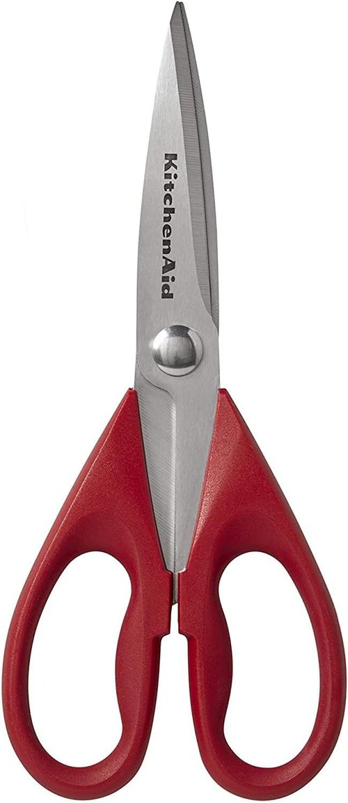 KitchenAid Kitchen Shears - Durable Stainless Steel Scissors with Soft Grip Handle | 8.72 Inch, Red