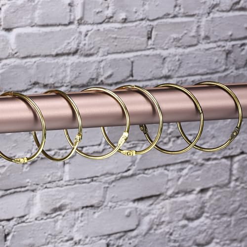 uxcell Shower Curtain Rings - 15pcs Carbon Steel Snap Hooks, 1.5 Inch