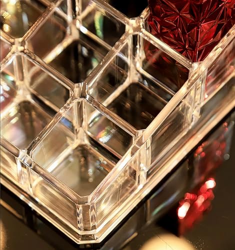 Sooyee 9-Slot Acrylic Lipstick Organizer - Clear Cosmetic Display Case