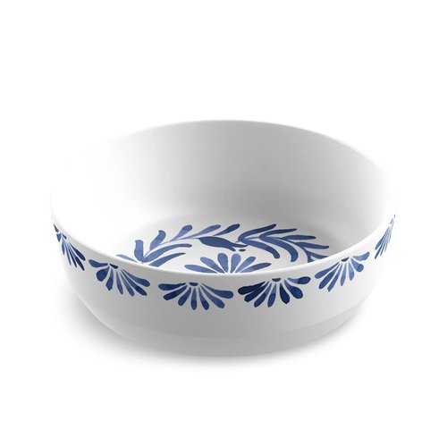 Abode Homewares Azul 7.4'' Dinner Bowl Durable Melamine Indoor/Outdoor, Shatter-Resistant, and Dishwasher Safe Dinnerware for Salad, Soup or Snacks - Blue - Set of 6