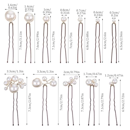 Lusofie 12-Piece Pearl Bobby Pins for Brides and Wedding Hairstyles