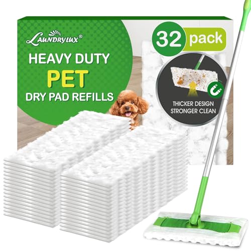 LAUNDRYLUX Heavy Duty Dry Sweeping Cloths for Swiffer Sweeper, 32 Count