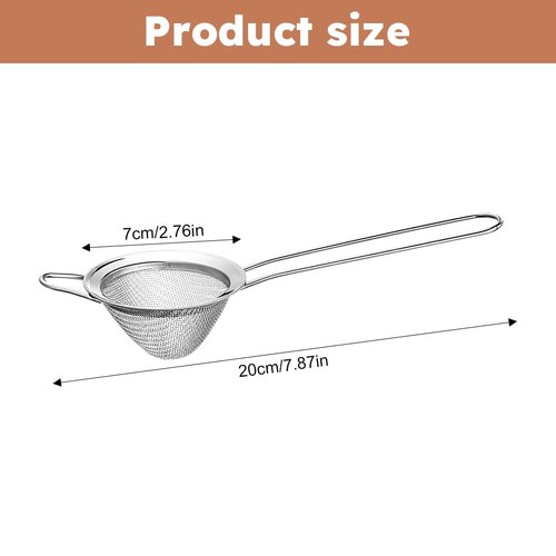 2-Pack Stainless Steel Fine Mesh Cocktail Strainer – Filters Out Drink Sediment for Cocktails, Ideal for Home Bartenders & Kitchen: Removes Tea/Coffee Particles