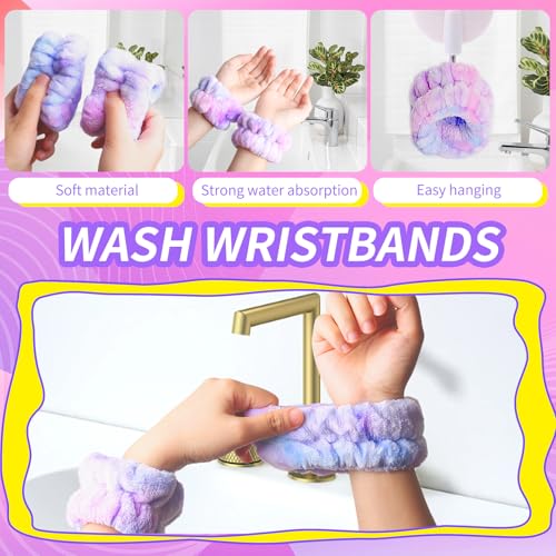 Spa Headband and Wristband Set for Washing Face - 8Pcs Skincare Kit