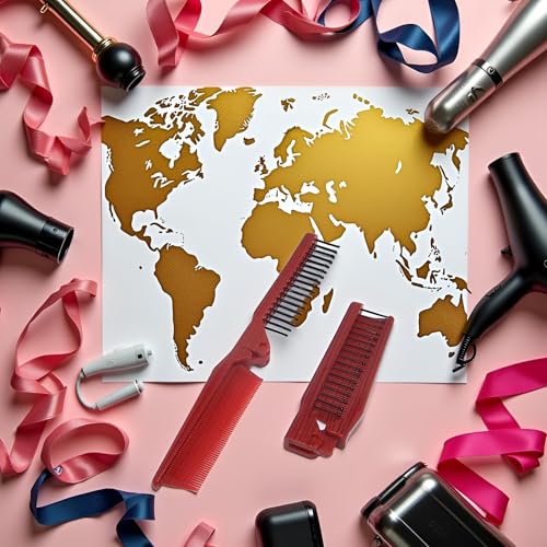 Portable Folding Travel Hair Brush and Comb Combo Tool