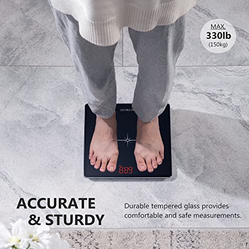 NUTRI FIT Digital Body Weight Scale - Precision Bathroom Scale, Black