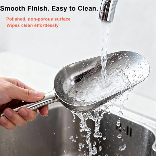 6 OZ Premium Cast Aluminum Utility Scoop for Kitchen & Bar