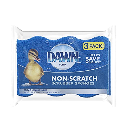 Dawn Non-Scratch Kitchen Dish Sponges - Pack of 3, Blue