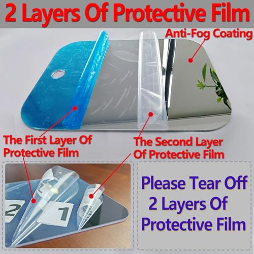 Fogless Shower Mirror for Shaving - 6x4 Inch Shatterproof Handheld Mirror