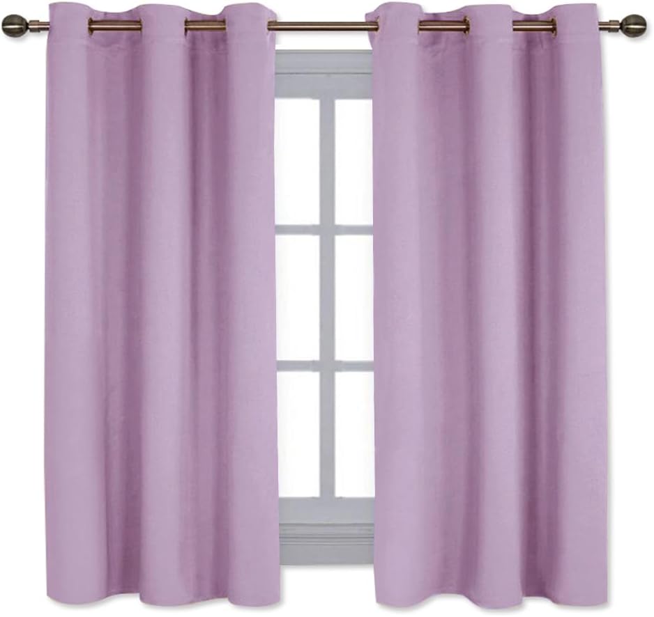 NICETOWN Blackout Curtains - Thermal Insulated Room Darkening Drapes for Living Room | Lilac, 2 PCs, W42 x L63 Inches